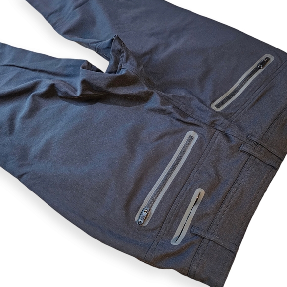Lululemon Mens Commute Pants Size 34 Black Nylon Vented Snap Button - Picture 7 of 9